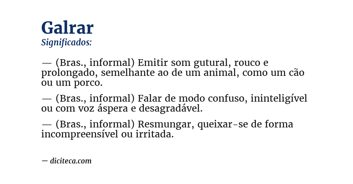 Significado de galrar