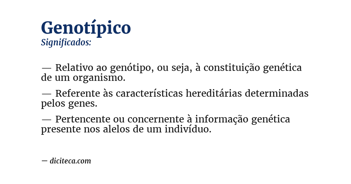 Significado de genotípico