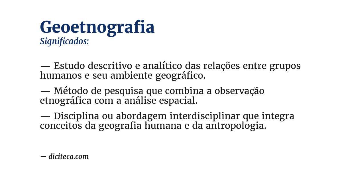 Significado de geoetnografia