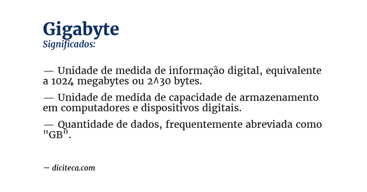 Significado de gigabyte