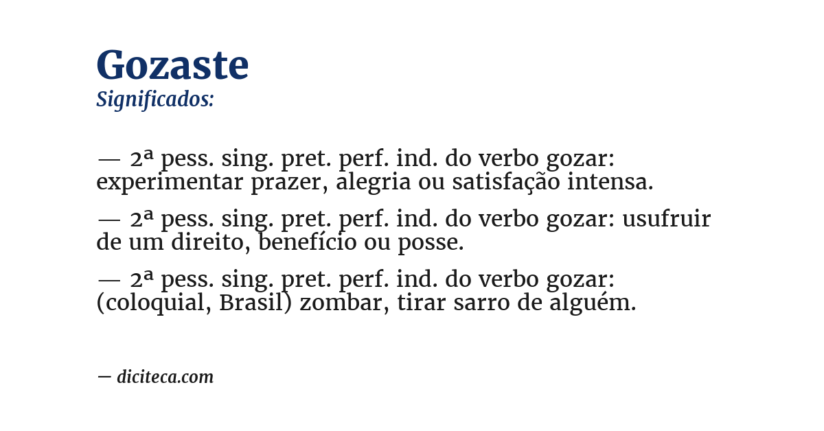 Significado de gozaste