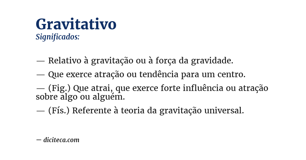 Significado de gravitativo