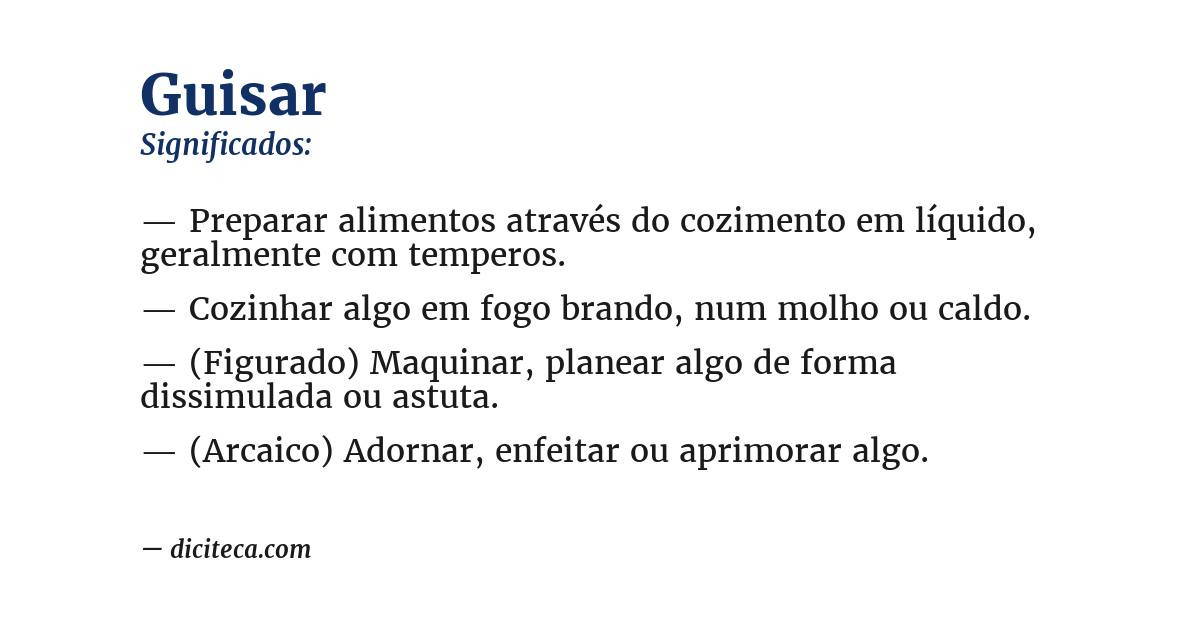 Significado de guisar