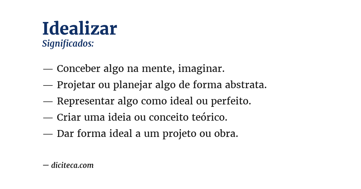 Significado de idealizar