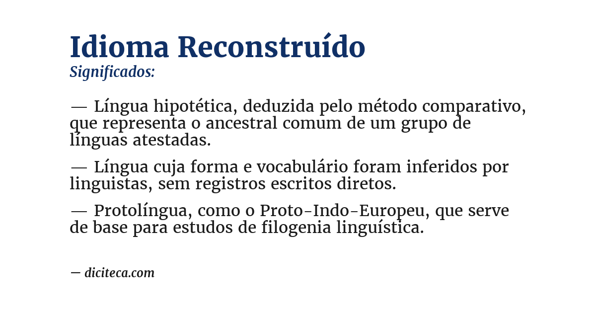 Significado de idioma reconstruído
