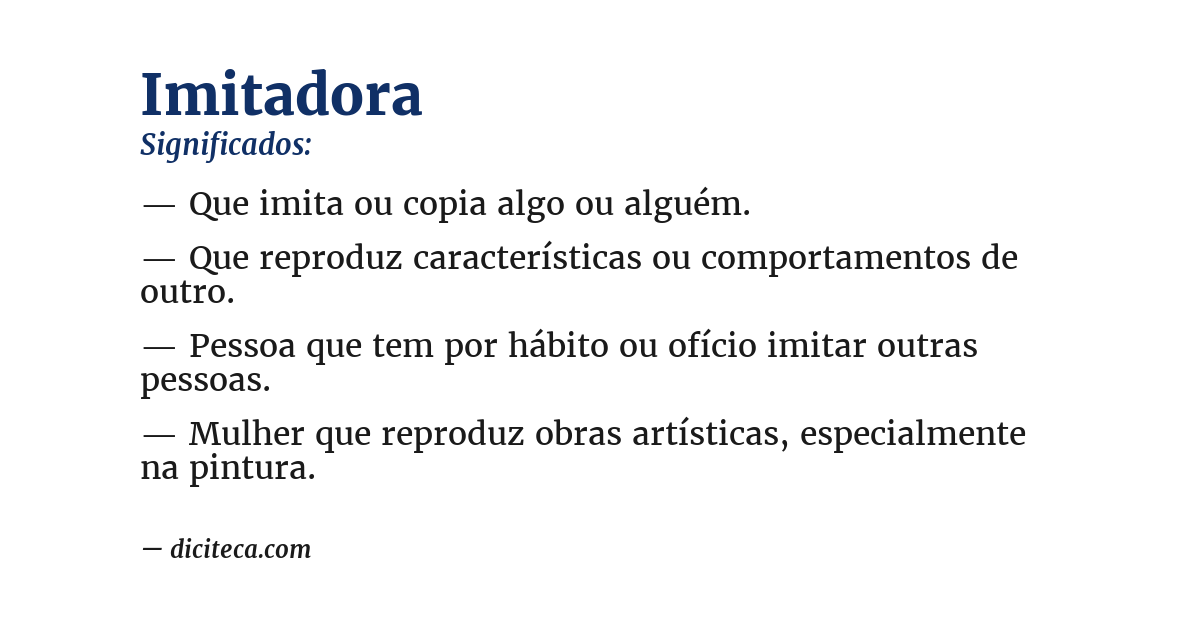 Significado de imitadora