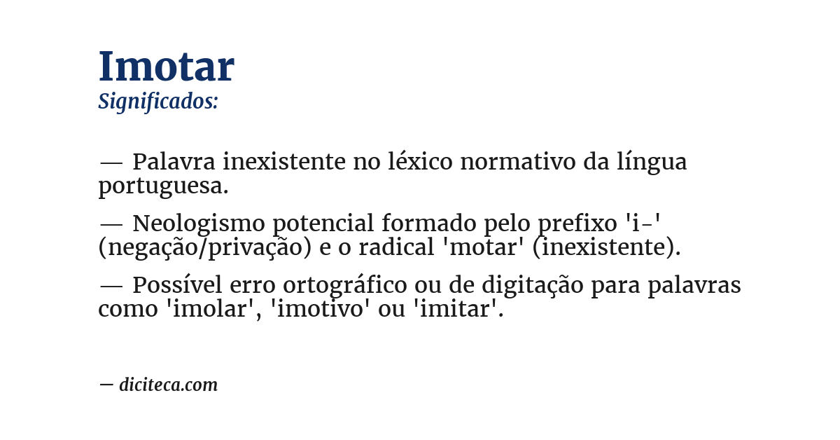 Significado de imotar