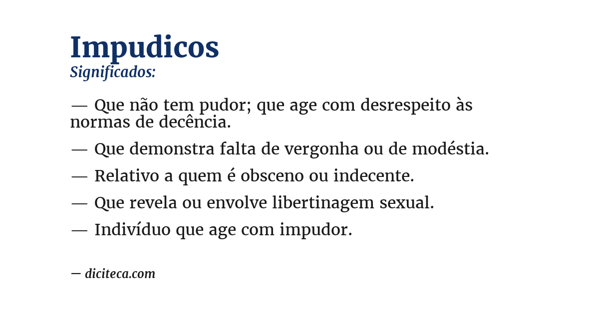 Significado de impudicos