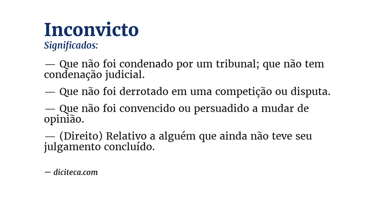 Significado de inconvicto