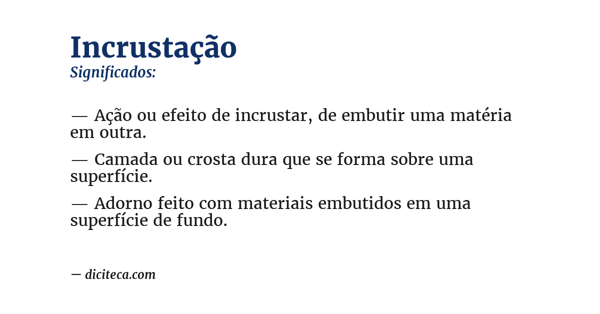 Significado de incrustação