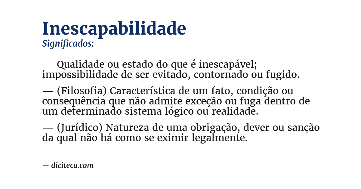 Significado de inescapabilidade