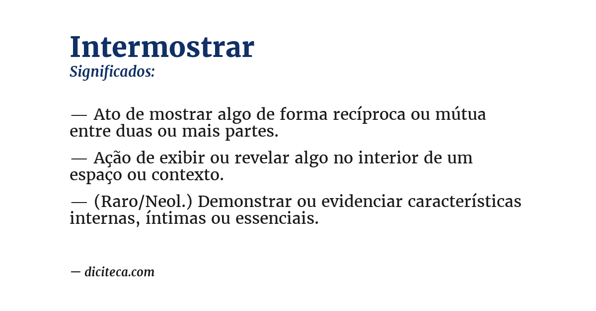 Significado de intermostrar