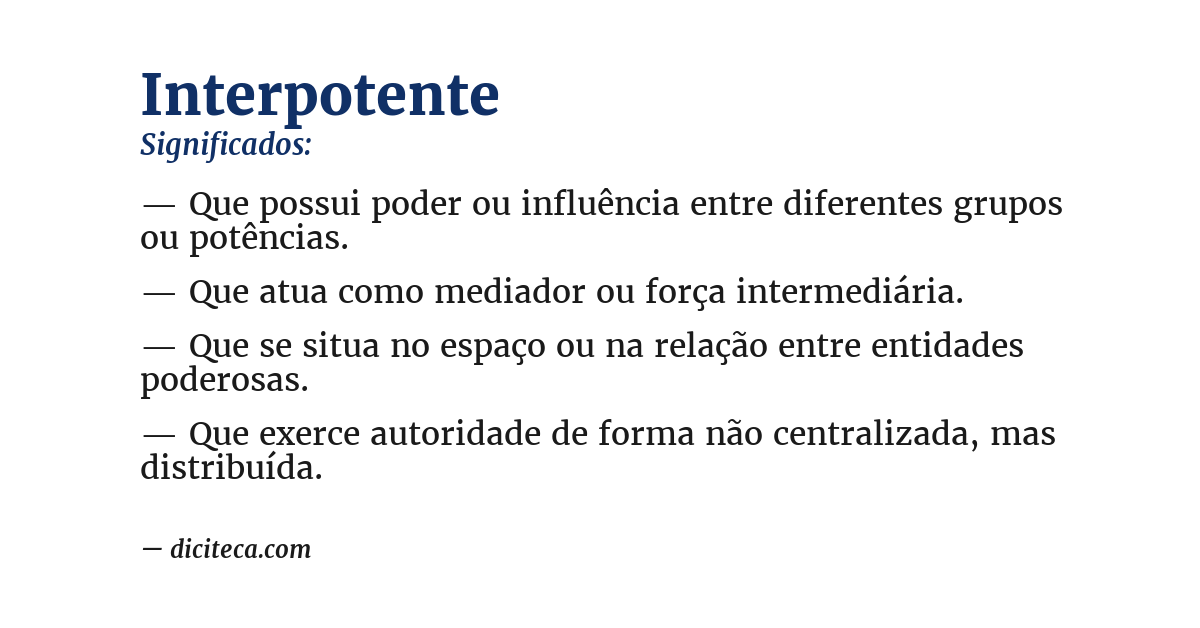 Significado de interpotente