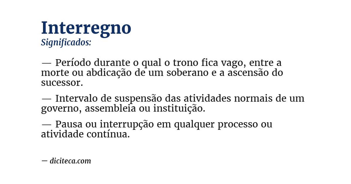 Significado de interregno