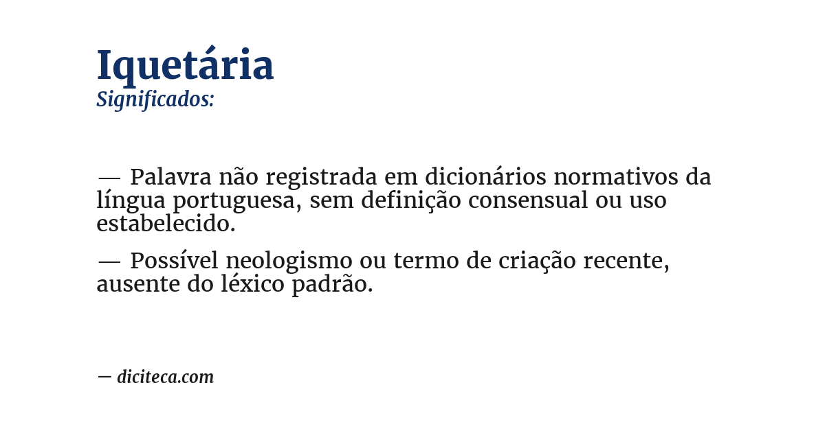 Significado de iquetária