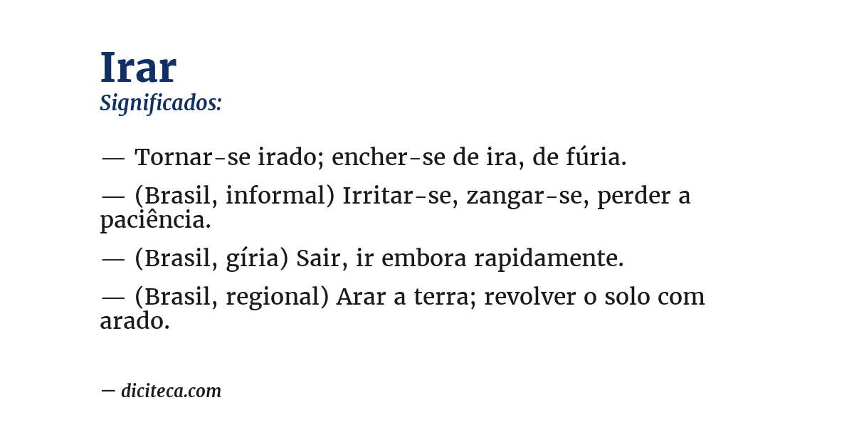 Significado de irar