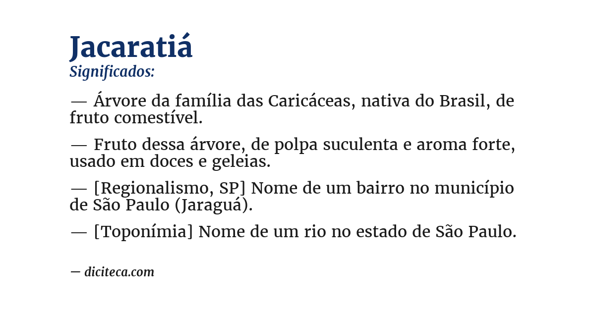 Significado de jacaratiá