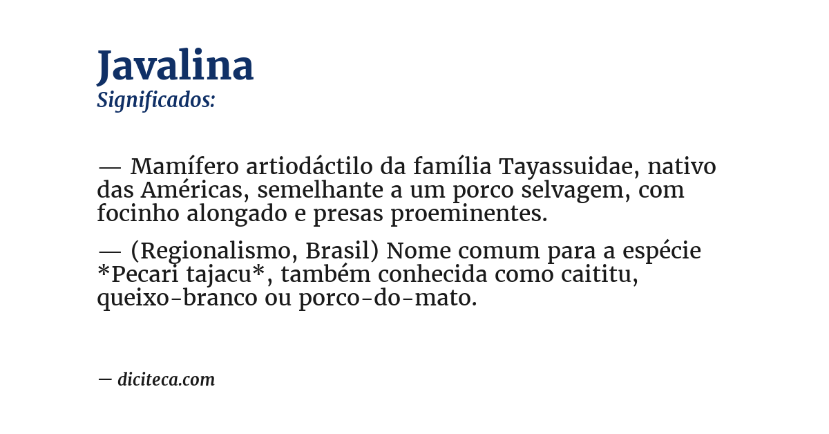 Significado de javalina
