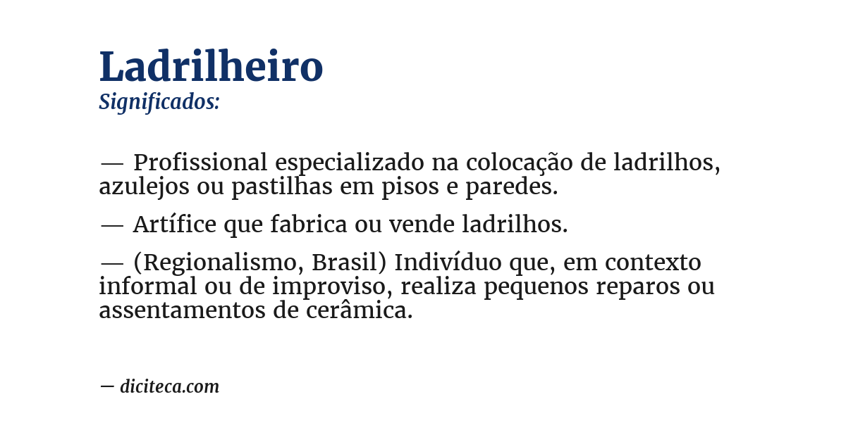 Significado de ladrilheiro