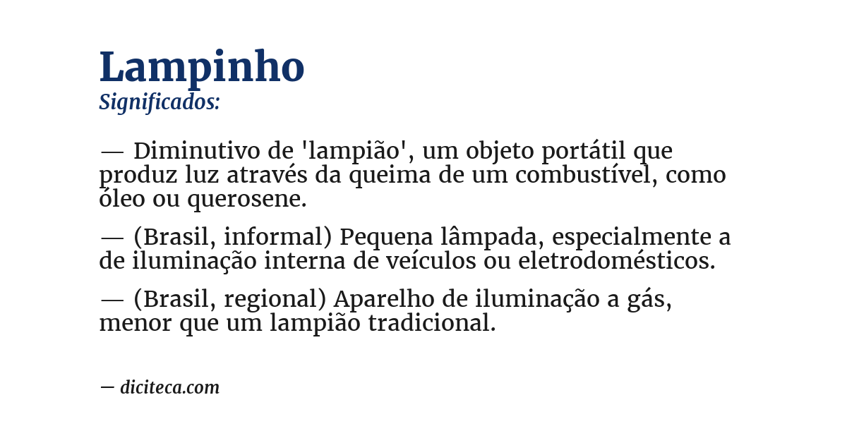 Significado de lampinho