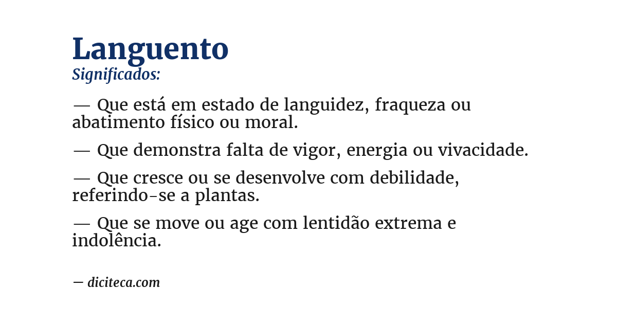 Significado de languento