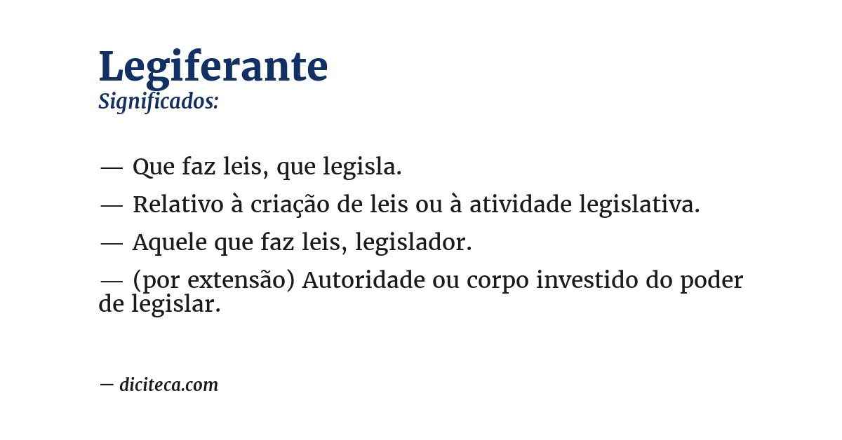Significado de legiferante