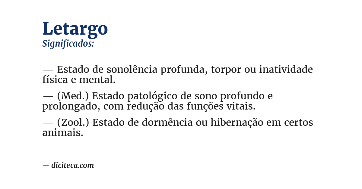 Significado de letargo