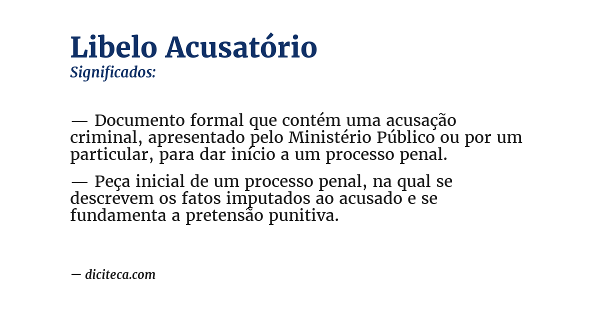Significado de libelo acusatório