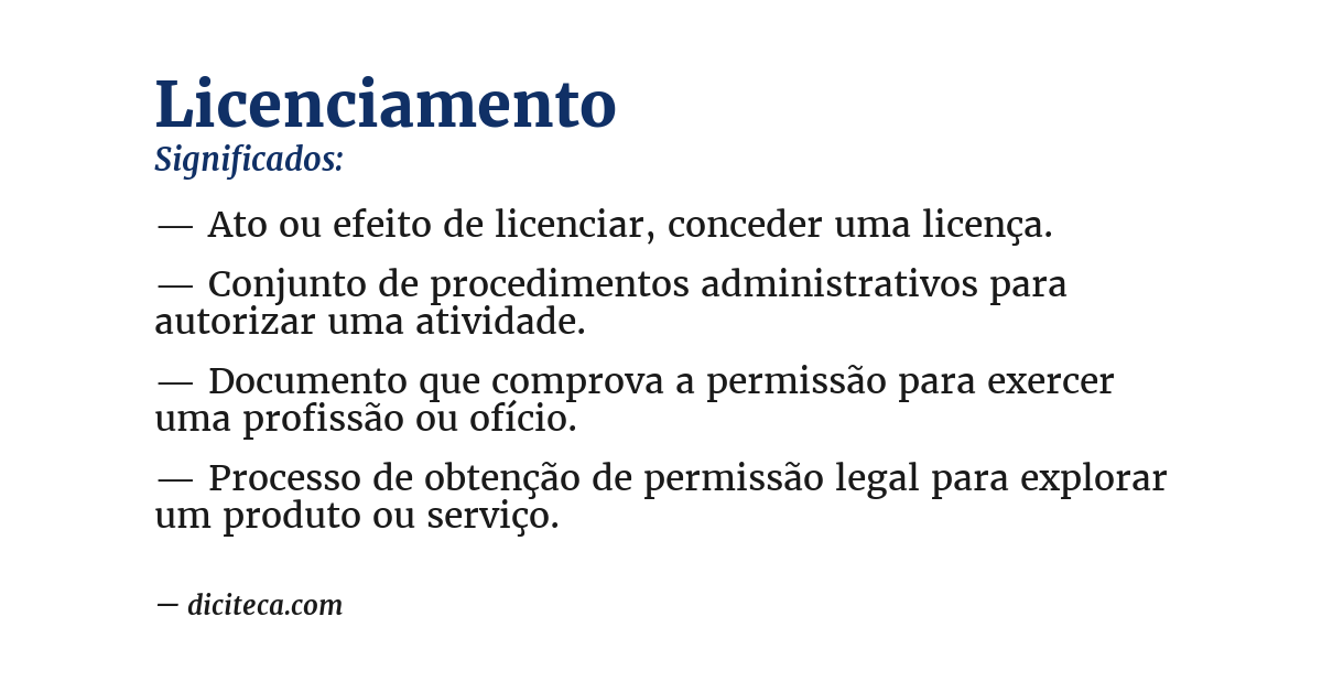 Significado de licenciamento