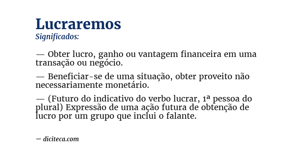 Significado de lucraremos