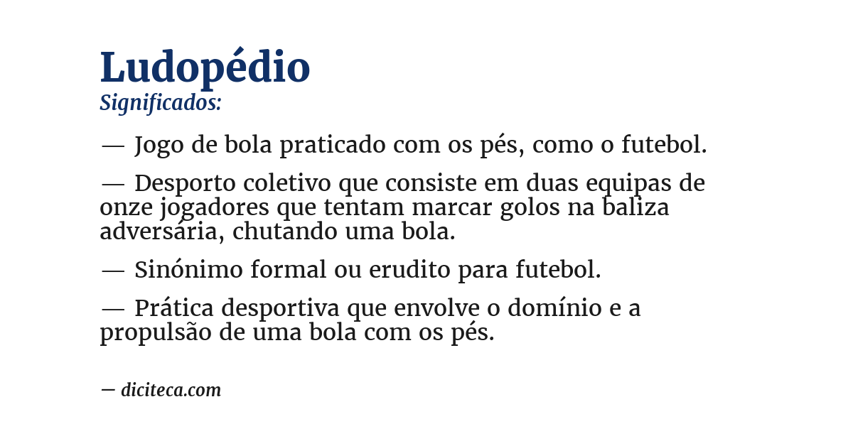 Significado de ludopédio