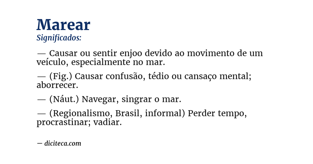 Significado de marear