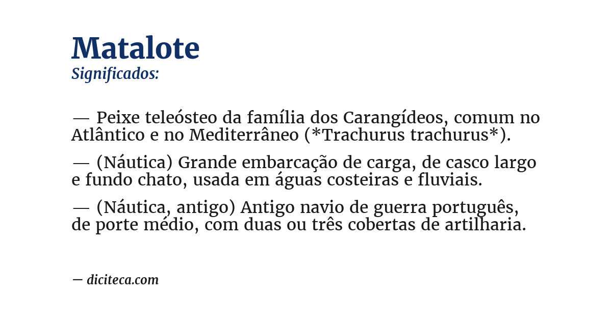 Significado de matalote