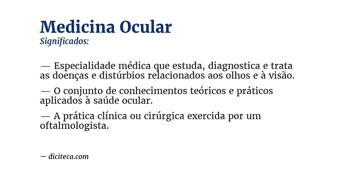 Significado de medicina ocular