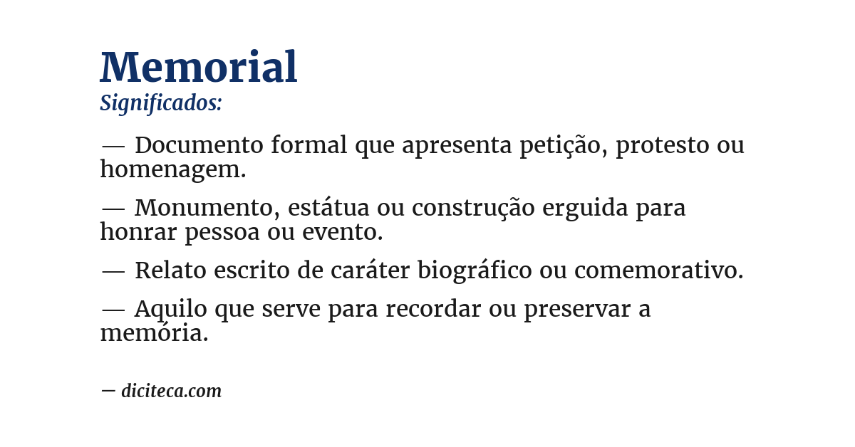 Significado de memorial