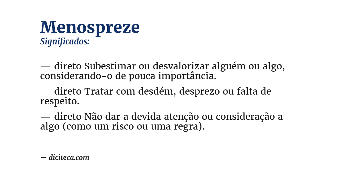 Significado de menospreze