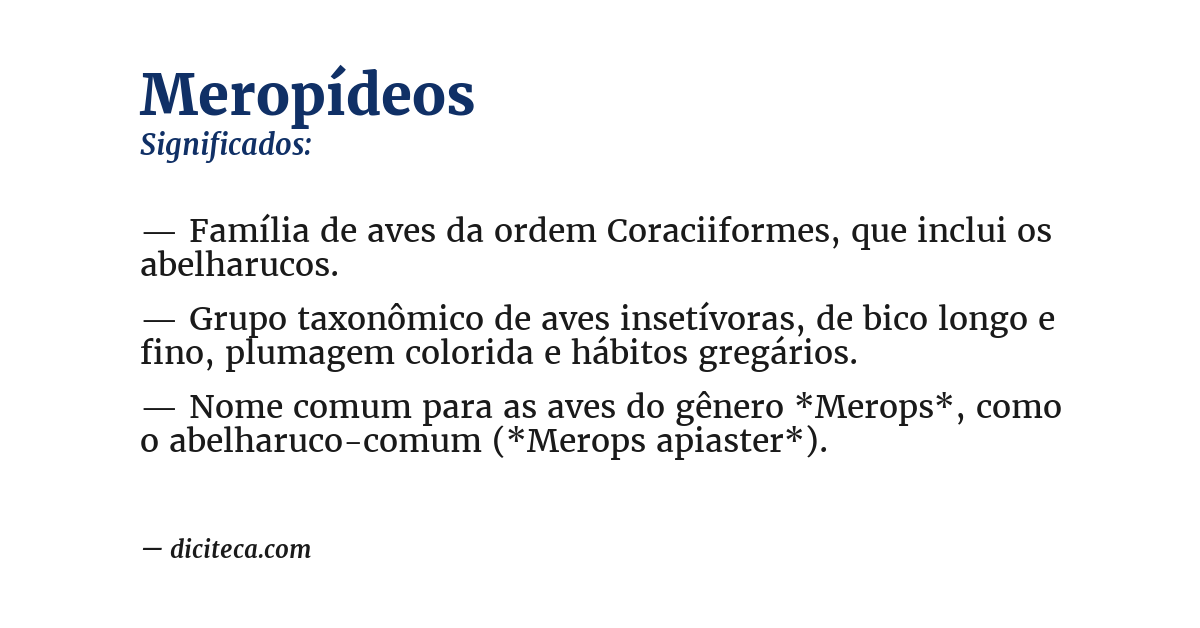 Significado de meropídeos