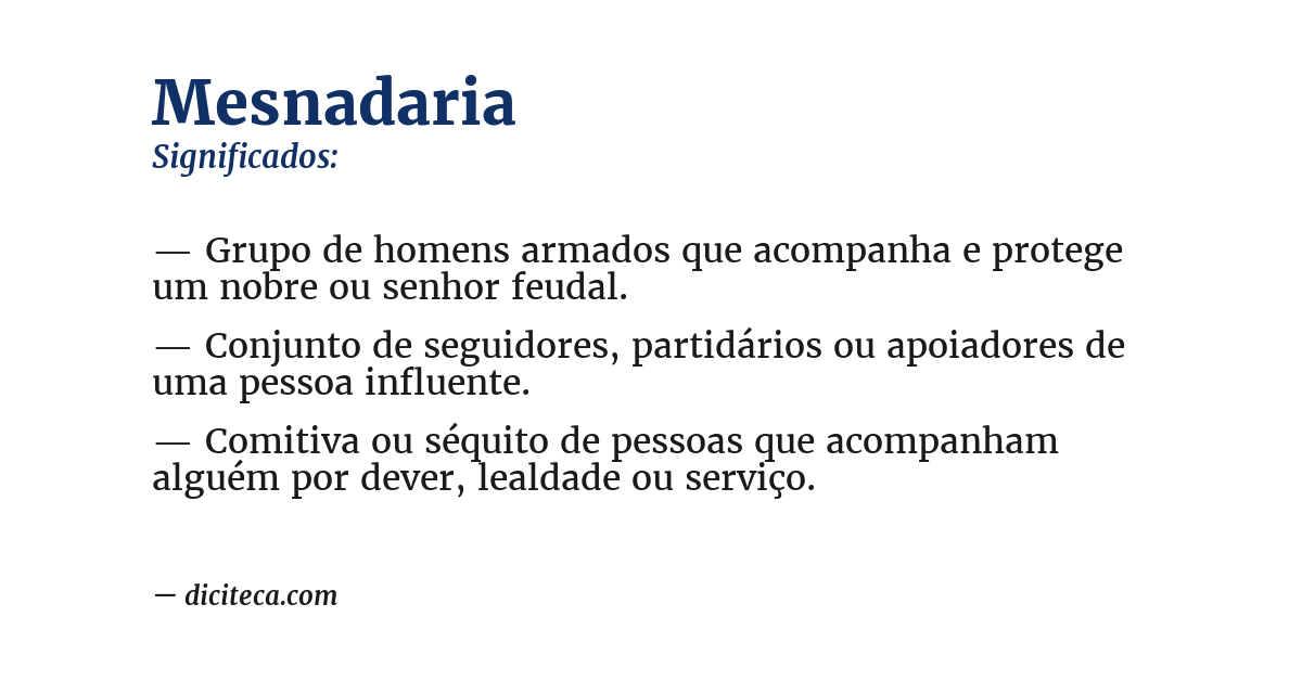Significado de mesnadaria
