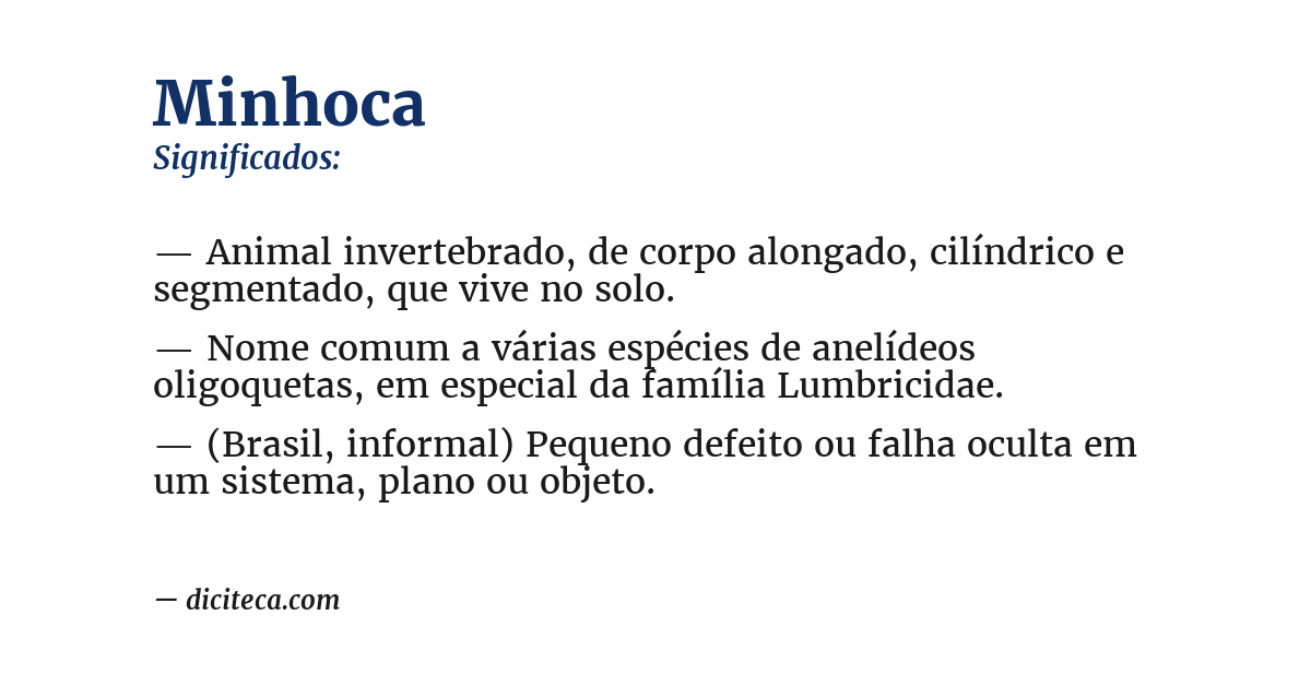 Significado de minhoca