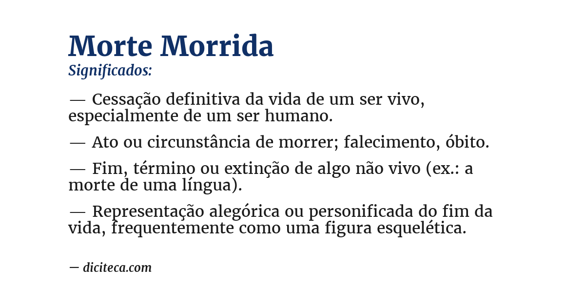 Significado de morte morrida