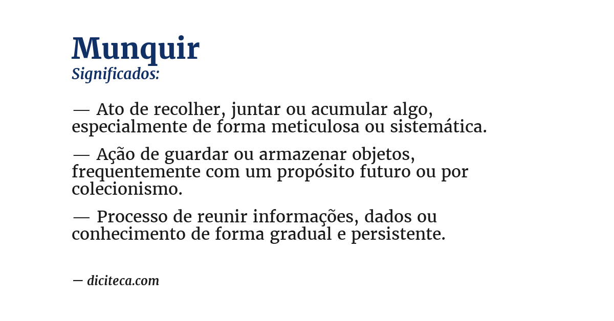 Significado de munquir