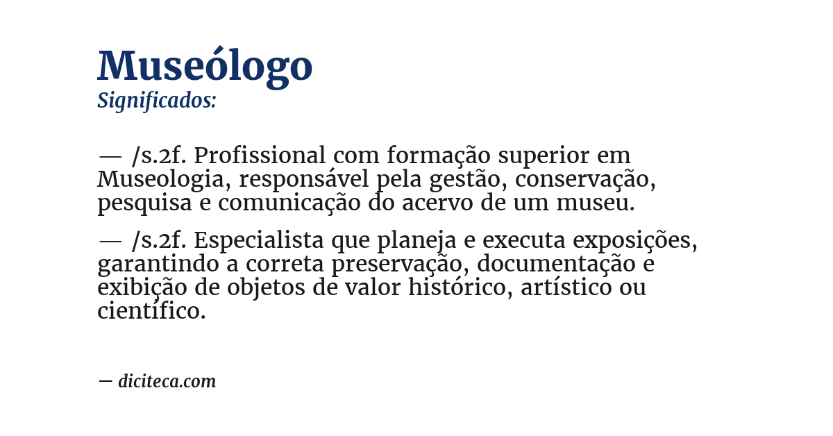 Significado de museólogo
