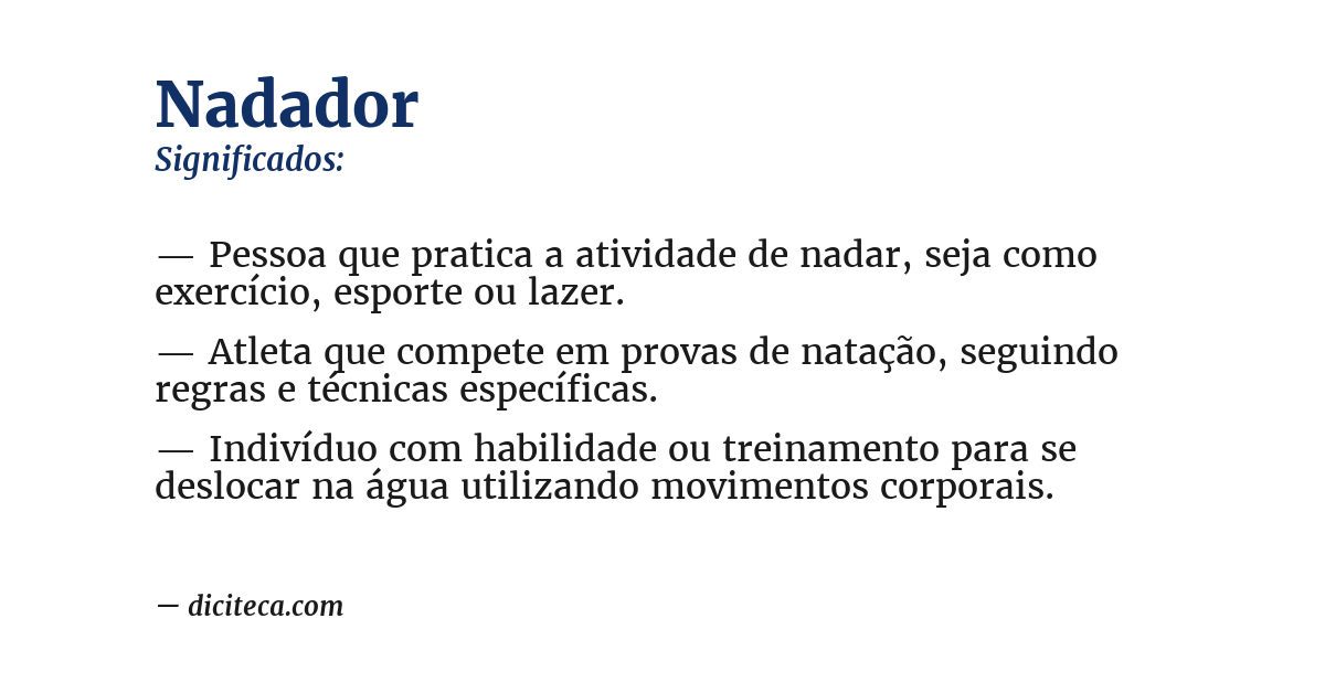 Significado de nadador