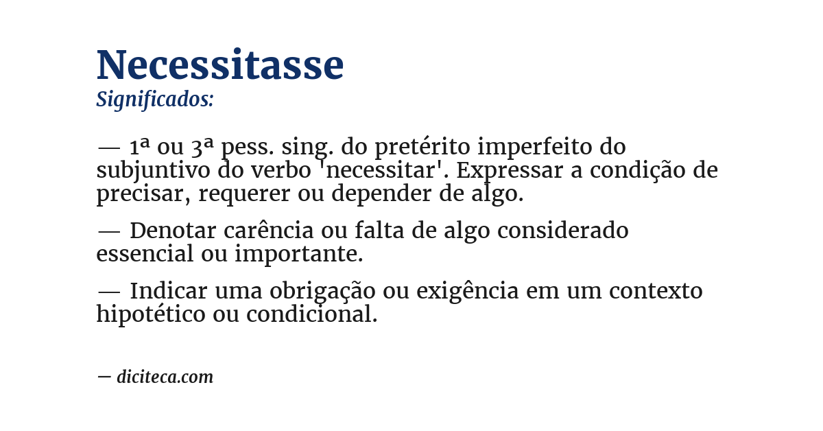 Significado de necessitasse