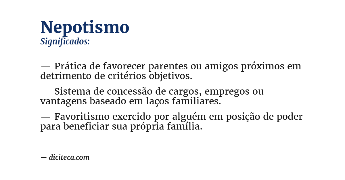 Significado de nepotismo