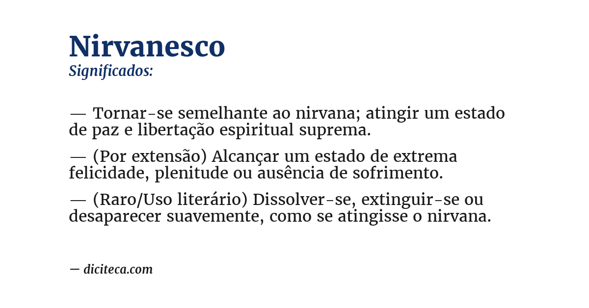 Significado de nirvanesco