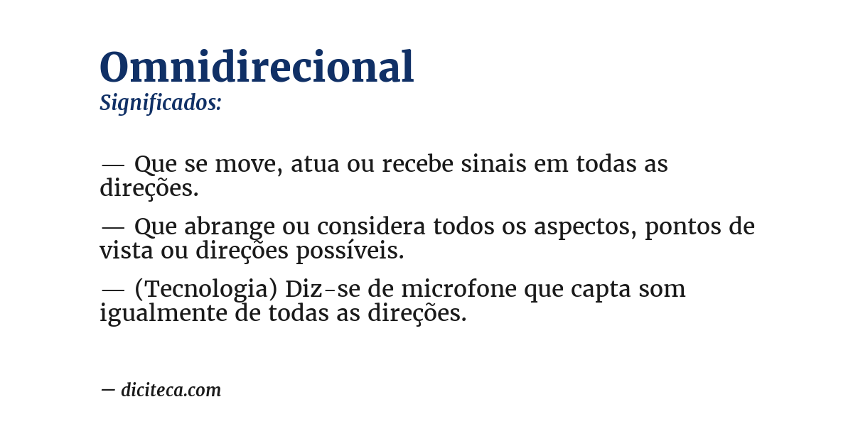 Significado de omnidirecional