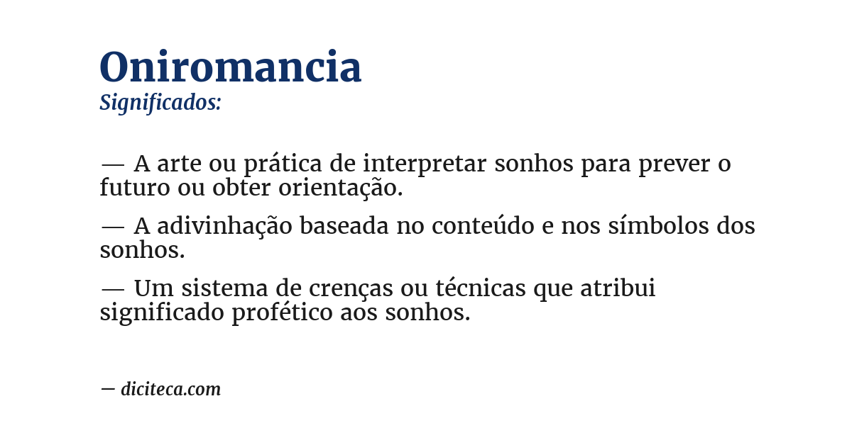 Significado de oniromancia