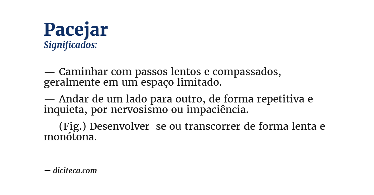 Significado de pacejar