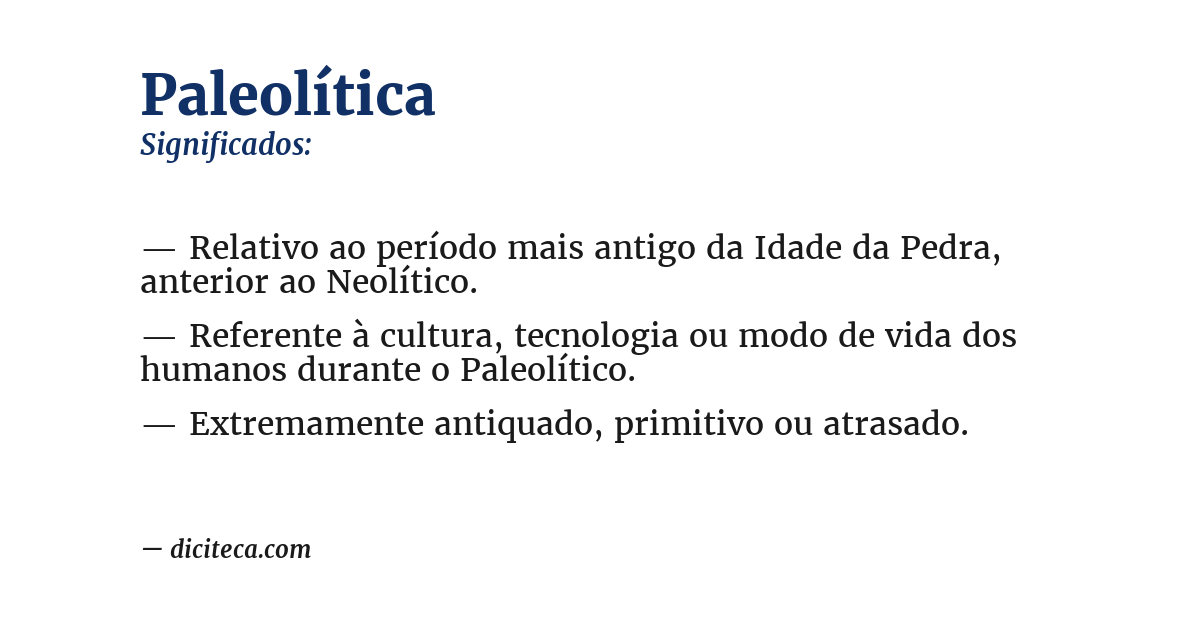 Significado de paleolítica